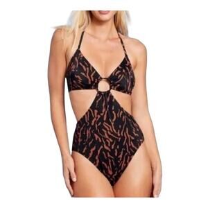 Shade & Shore XL Swimsuit brown and black